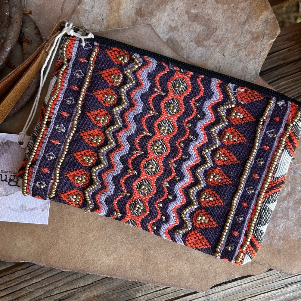 Southwest  Handmade Ethnic Patterned Clutch NWT